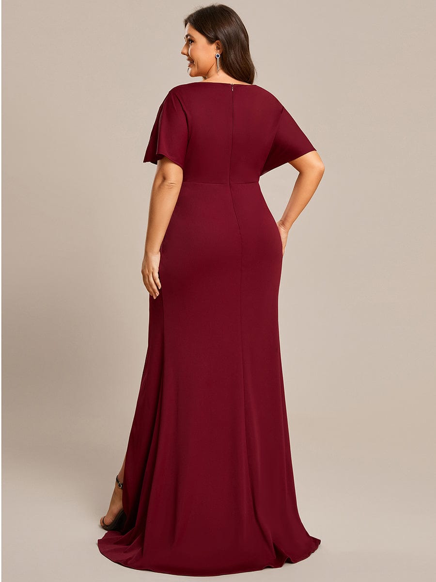 Elegant Sequin Embellished V-Neck Evening Gown