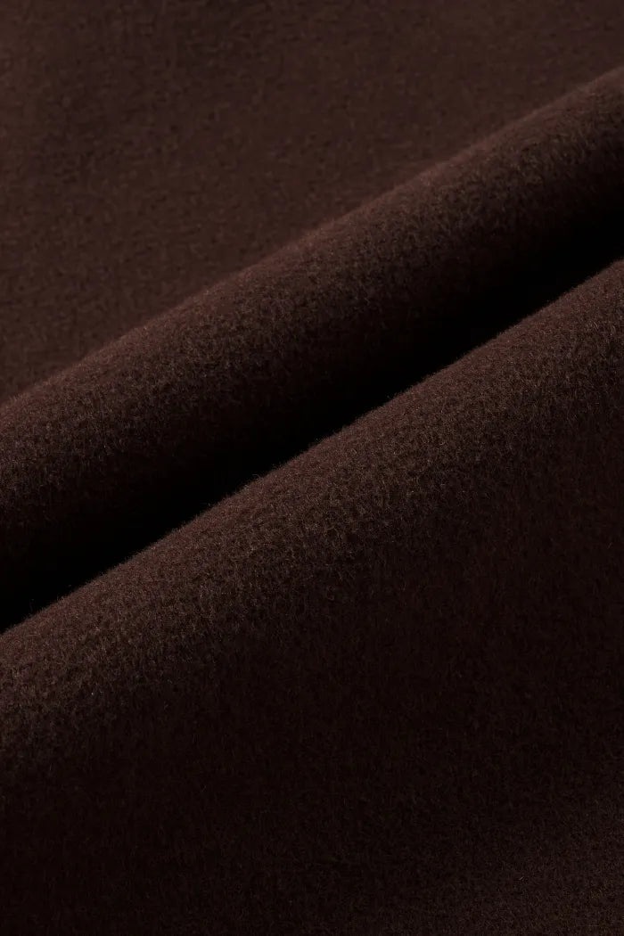 Vesta Hem Tie Lapel Wool Coat in Double-Face Merino Wool