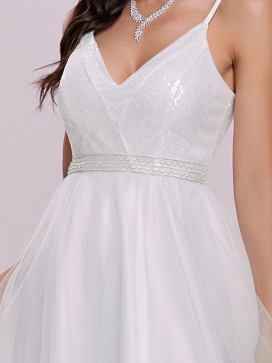Fashionable High Waist Wholesale Wedding Dress with Spaghetti Straps