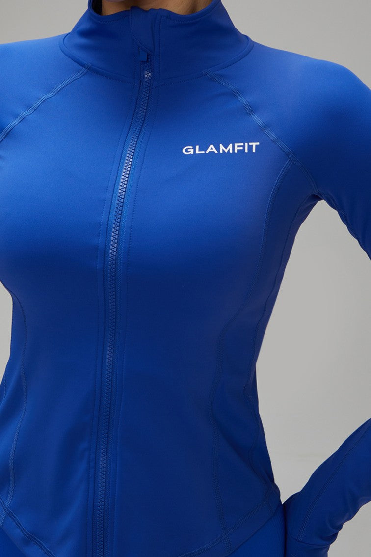 Slim Fit Running Jacket Women Solid Color Turtleneck Long Sleeve  Breathable Zipper