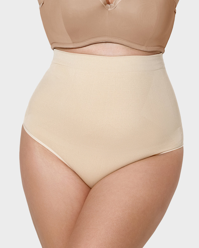 High Waist Tummy Control Shaping Thong Panty (2 Pack)