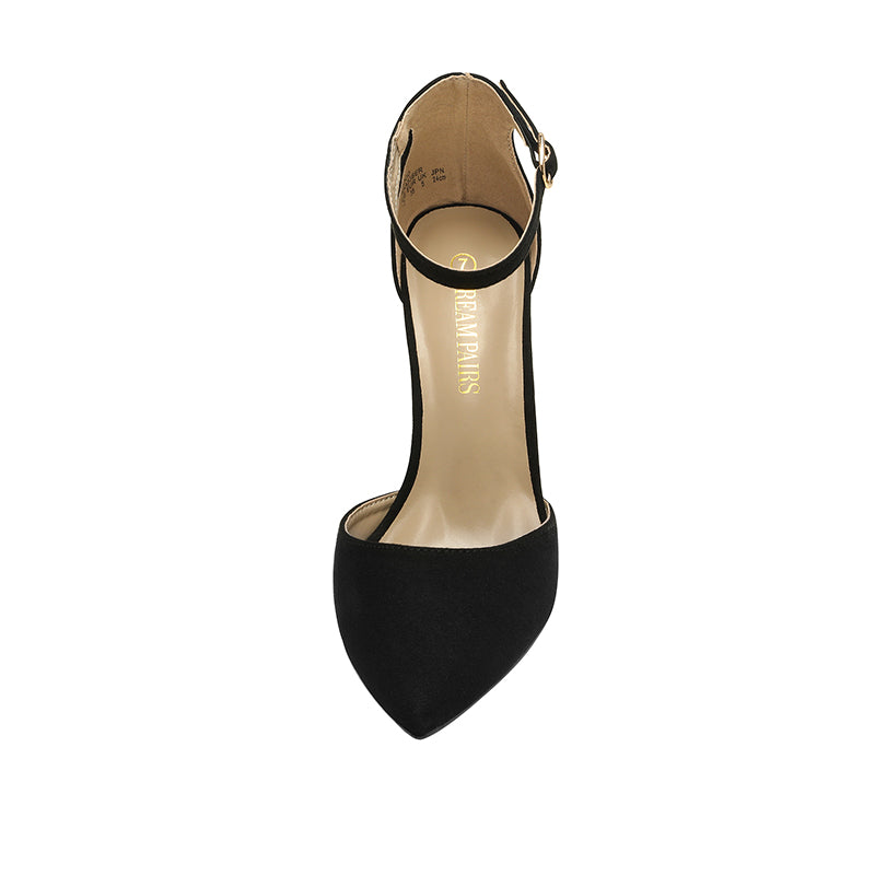 Pointed Toe Chunky Heel Pumps