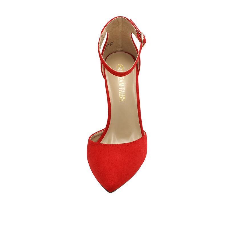 Pointed Toe Chunky Heel Pumps