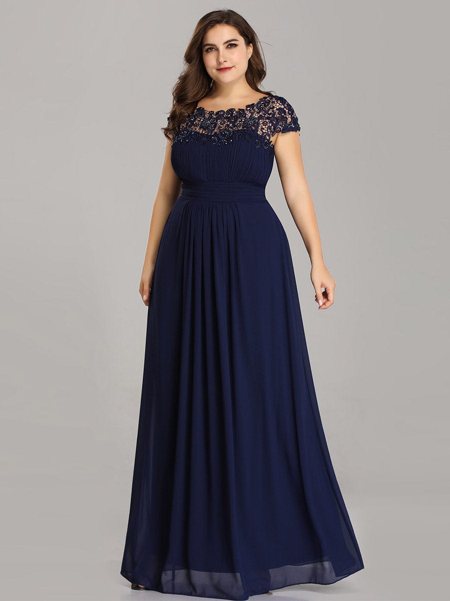 Sophisticated Lace Cap Sleeve Bridesmaid Gown