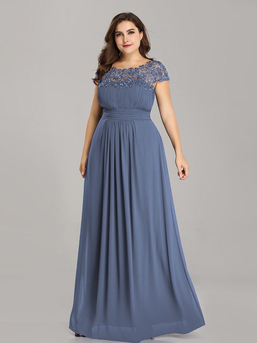 Sophisticated Lace Cap Sleeve Bridesmaid Gown