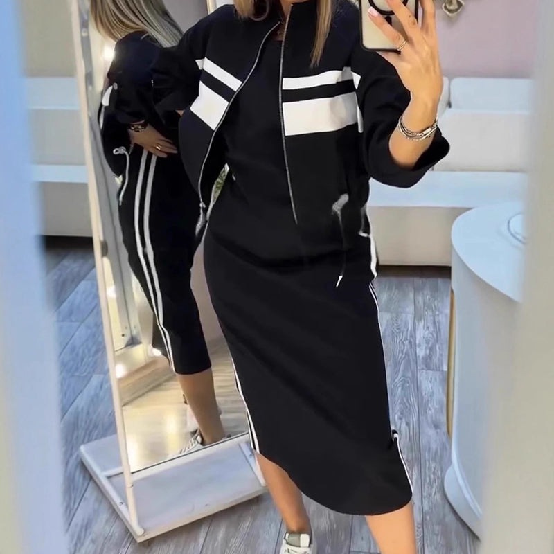 🎁2026 New Arrivals 50% OFF💥Women's Stand Collar Jacket & Dress Set